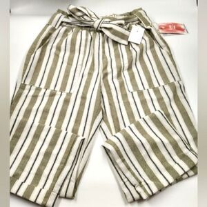 Light Jogger Cotton Pant Belt Tie Front Cuff Pant SZ Med Cisono